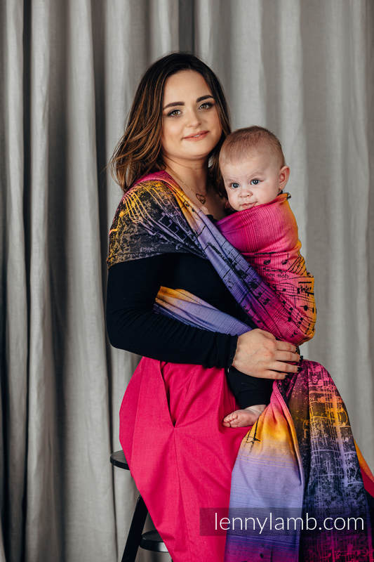 Żakardowa chusta do noszenia dzieci, bawełna - SYMFONIA - FRIENDS - rozmiar M #babywearing