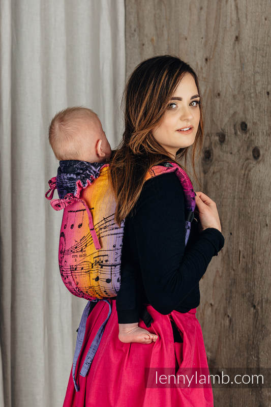 Lenny Buckle Onbuhimo baby carrier, standard size, jacquard weave (100% cotton) - SYMPHONY - FRIENDS  #babywearing