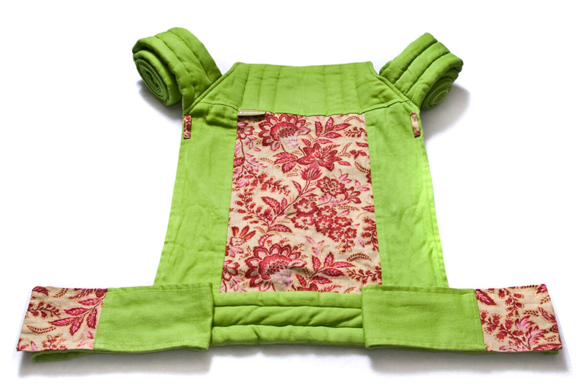Nosidełko dla dzieci MEI-TAI z kapturkiem, bawełna skośno-krzyżowa, zielone #babywearing