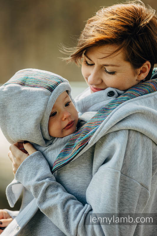 Turtleneck for two (knitted sweatshirt fabric)  - Grey Melange & Colorful Wind #babywearing