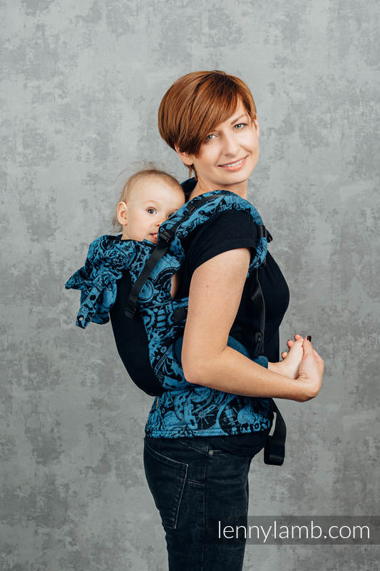 LennyGo Porte-bébé en maille ergonomique, taille bébé, jacquard  86 % coton, 14% polyester - CLOCKWORK PERPETUUM #babywearing
