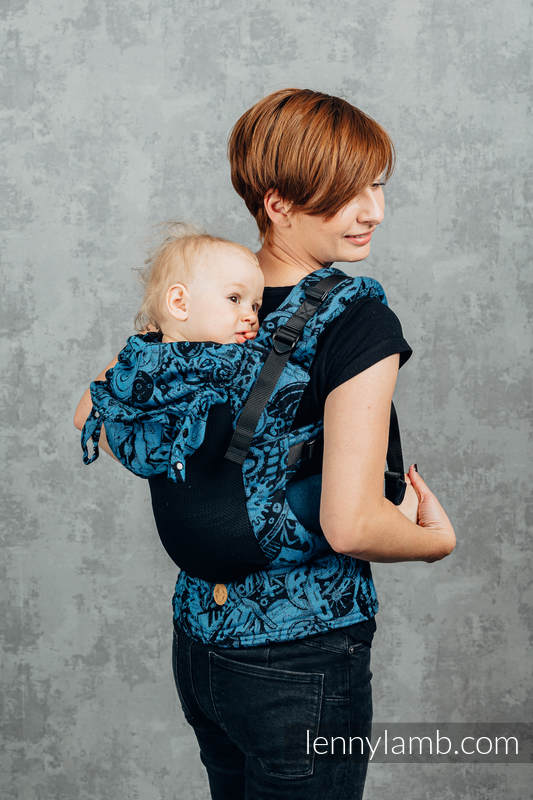 LennyGo Porte-bébé en maille ergonomique, taille toddler, jacquard, 86 % coton, 14% polyester - CLOCKWORK PERPETUUM #babywearing