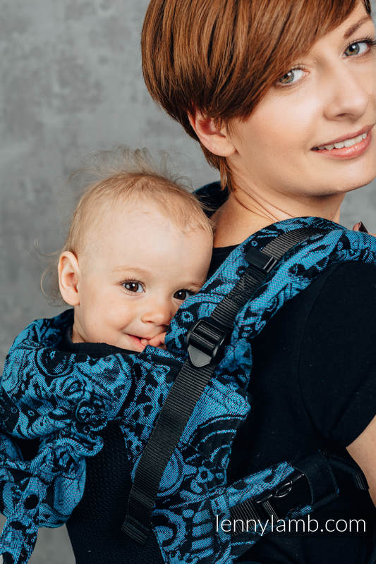 LennyGo Porte-bébé en maille ergonomique, taille toddler, jacquard, 86 % coton, 14% polyester - CLOCKWORK PERPETUUM #babywearing