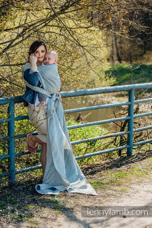 Żakardowa chusta do noszenia dzieci, 100% len - TERRA - SZELEST - rozmiar L #babywearing