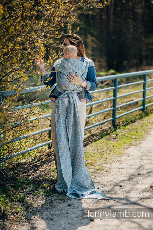 Żakardowa chusta do noszenia dzieci, 100% len - TERRA - SZELEST - rozmiar XS #babywearing