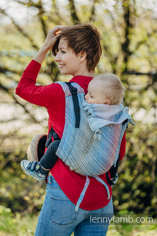 Lenny Buckle Onbuhimo baby carrier, toddler size, jacquard weave (100% linen) - TERRA - HUMMING  #babywearing
