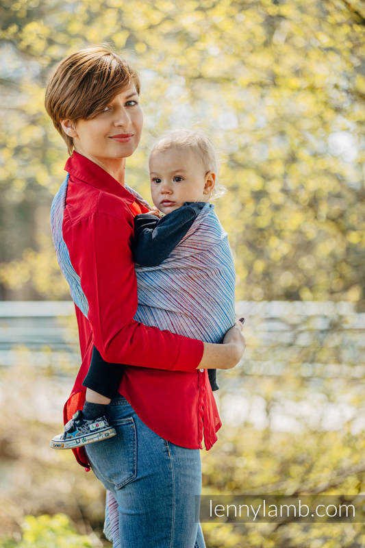 Żakardowa chusta kółkowa do noszenia dzieci, 100% len, ramię bez zakładek - TERRA - SZUM - standard 1.8m #babywearing