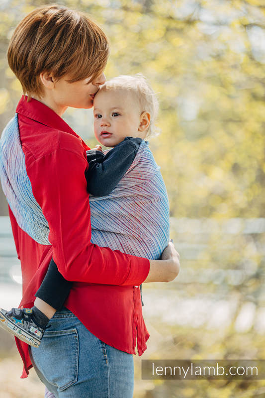 Żakardowa chusta kółkowa do noszenia dzieci, 100% len, ramię bez zakładek - TERRA - SZUM - standard 1.8m (drugi gatunek) #babywearing