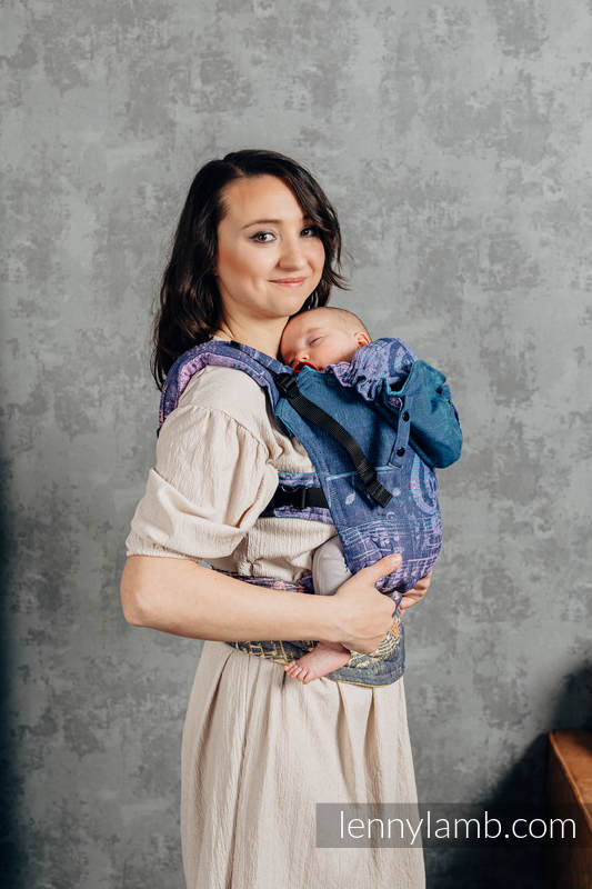 Nosidełko Ergonomiczne LennyGo z tkaniny żakardowej 100% bawełna , rozmiar Baby - SYMFONIA - WRZOSOWISKA  #babywearing