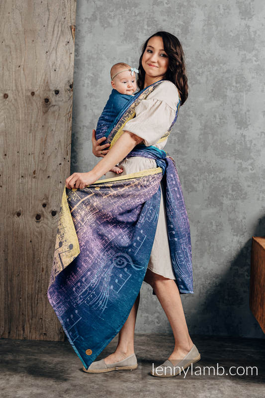 Baby Wrap, Jacquard Weave (100% cotton) - SYMPHONY - HEATHLAND - size M #babywearing