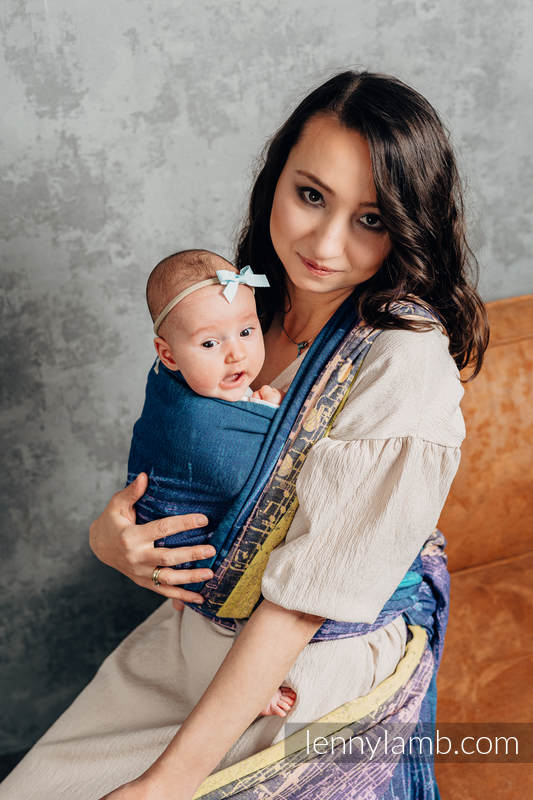 Żakardowa chusta do noszenia dzieci, bawełna - SYMFONIA - WRZOSOWISKA  - rozmiar S #babywearing