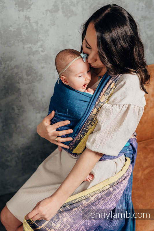 Żakardowa chusta do noszenia dzieci, bawełna - SYMFONIA - WRZOSOWISKA  - rozmiar XS #babywearing