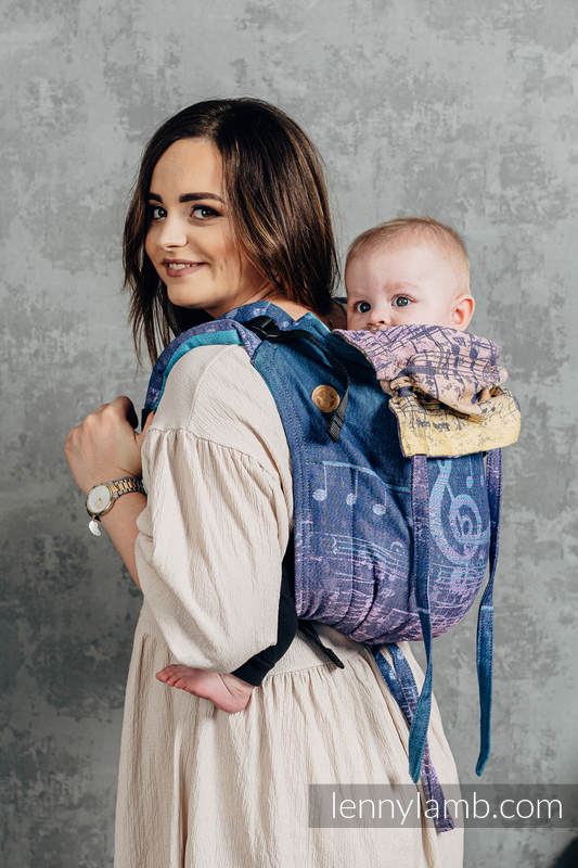 Lenny Buckle Onbuhimo baby carrier, toddler size, jacquard weave (100% cotton) - SYMPHONY - HEATHLAND  #babywearing