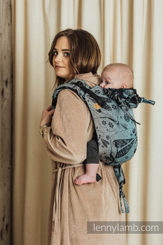 Onbuhimo de Lenny, taille toddler, jacquard (60% Coton, 28% Lin, 12% Soie tussah) - DRAGONFLY - TWO ELEMENTS #babywearing