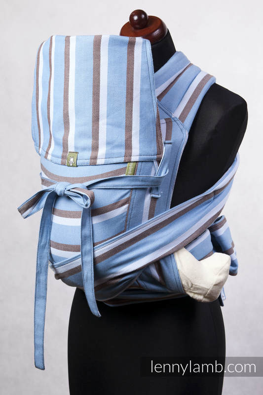 MEI-TAI carrier Toddler, broken-twill weave - 100% cotton - with hood, Blue Morning #babywearing
