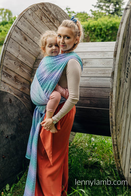 Baby Wrap, Jacquard Weave (68% cotton, 32% bamboo) - BIG LOVE - SIRENA - size L #babywearing