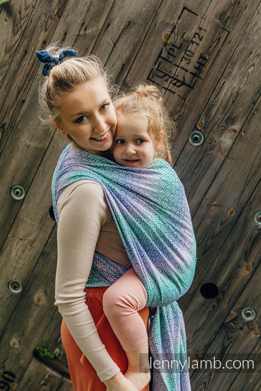 Baby Wrap, Jacquard Weave (68% cotton, 32% bamboo) - BIG LOVE - SIRENA - size XL #babywearing