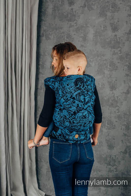 LennyHybrid Half Buckle Carrier, Preschool Size, jacquard weave 100% cotton - CLOCKWORK PERPETUUM #babywearing