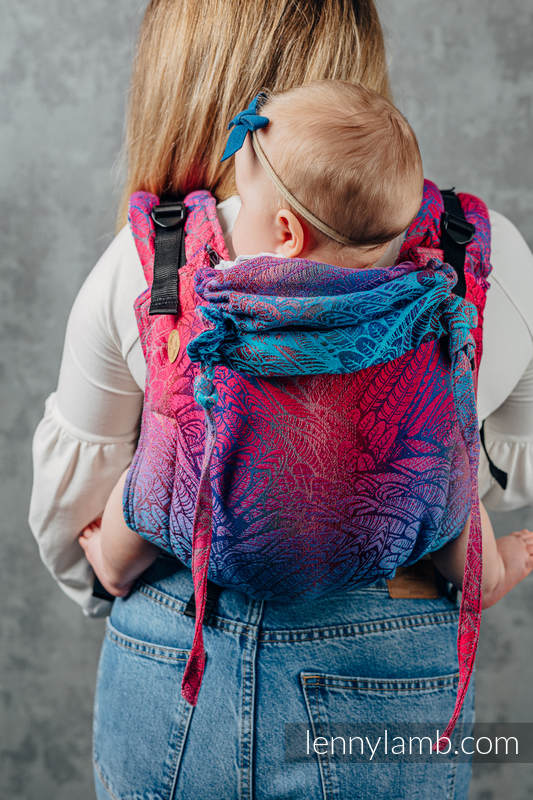 Lenny Buckle Onbuhimo baby carrier, standard size, jacquard weave (100% cotton) - WILD SOUL - BLAZE  #babywearing