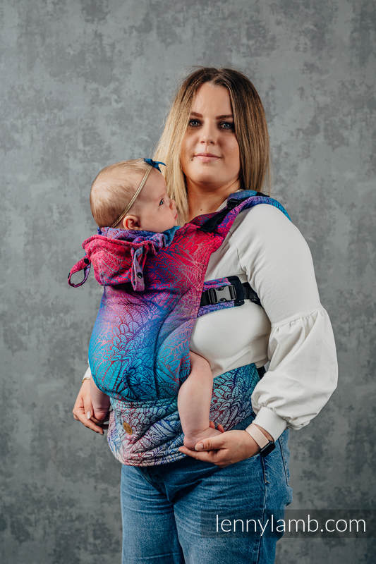 Nosidełko Ergonomiczne LennyGo z tkaniny żakardowej 100% bawełna , rozmiar Baby - WOLNY DUCH - BLAZE  #babywearing