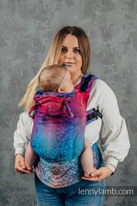 Nosidełko Ergonomiczne LennyGo z tkaniny żakardowej 100% bawełna , rozmiar Toddler - WOLNY DUCH - BLAZE  #babywearing