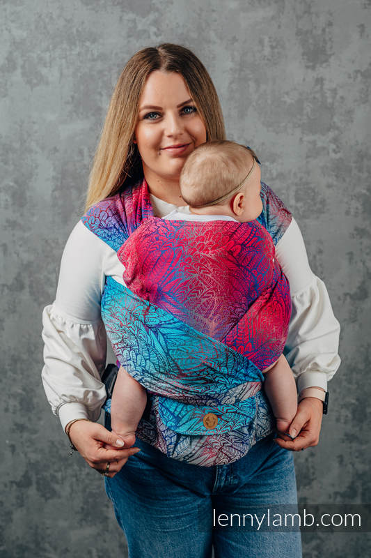 LennyHybrid Half Buckle Carrier, Standard Size, jacquard weave 100% cotton - WILD SOUL - BLAZE  #babywearing
