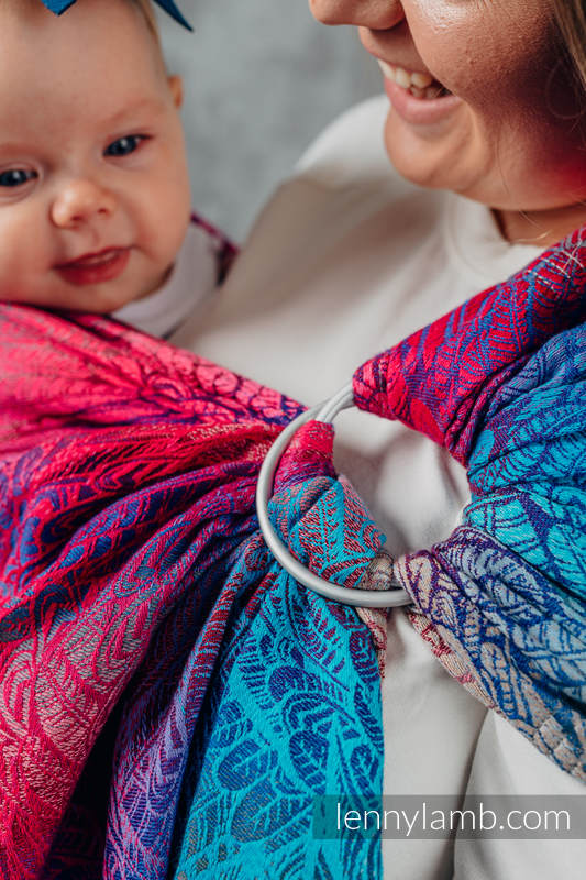 Żakardowa chusta kółkowa do noszenia dzieci, (100% bawełna), ramię bez zakładek - WOLNY DUCH - BLAZE - standard 1.8m #babywearing