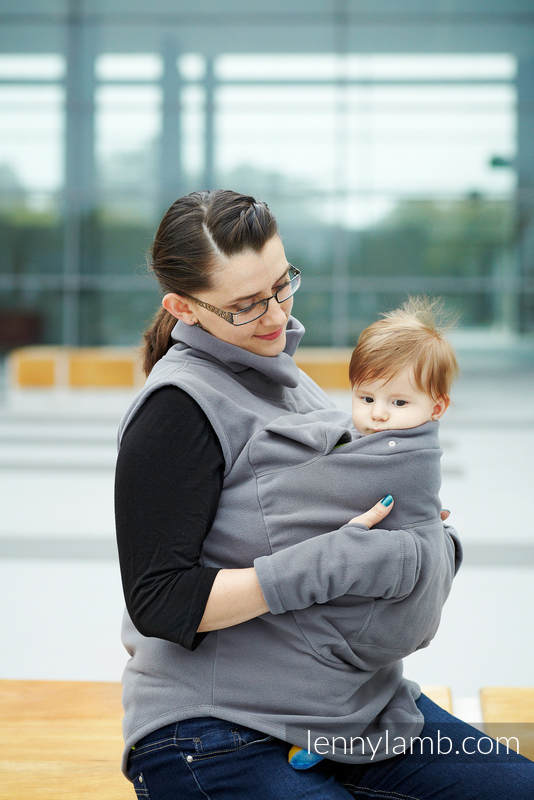 Fleece Babywearing Vest - size XL - Gray (grade B) #babywearing