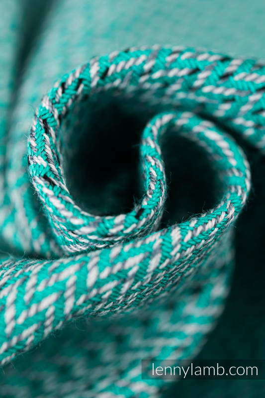 Sac à cordons en retailles d’écharpes (100 % coton) - LITTLE HERRINGBONE OMBRE GREEN - taille standard 32 cm x 43 cm #babywearing