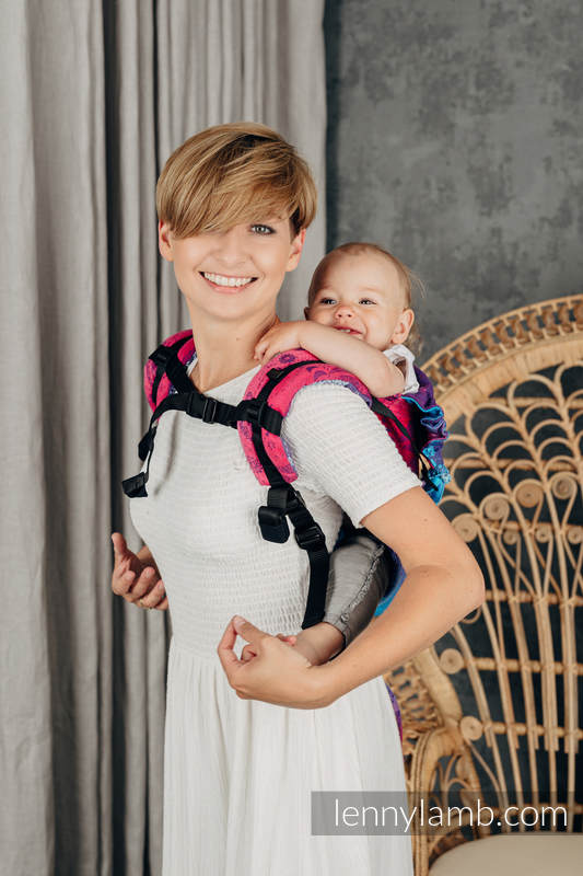 Lenny Buckle Onbuhimo baby carrier, toddler size, jacquard weave (100% cotton) - DRAGONFLY- FAREWELL TO THE SUN #babywearing