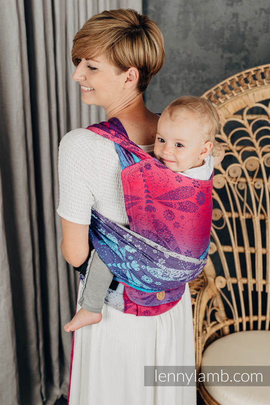 LennyHybrid Half Buckle Carrier, Standard Size, jacquard weave 100% cotton - DRAGONFLY - FAREWELL TO THE SUN #babywearing