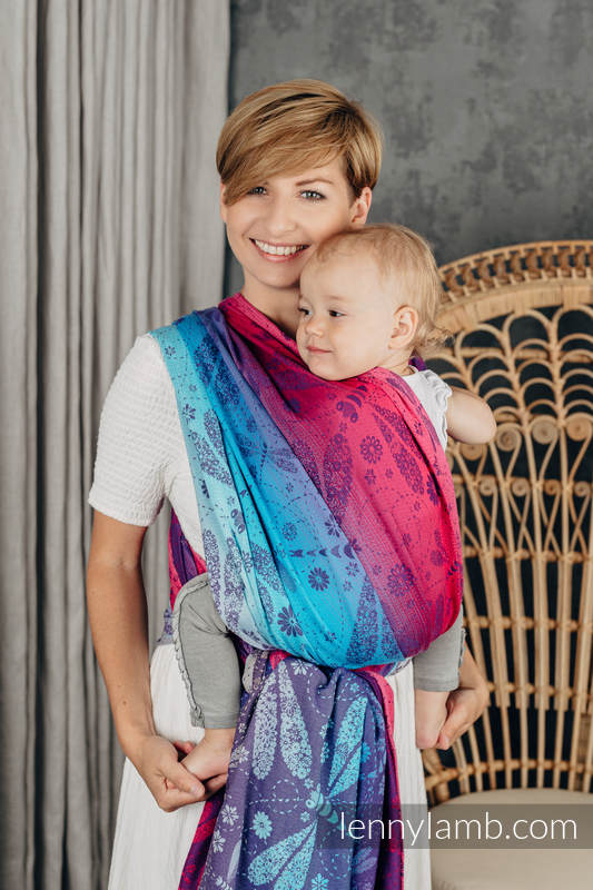 Baby Wrap, Jacquard Weave (100% cotton) - DRAGONFLY- FAREWELL TO THE SUN - size S #babywearing