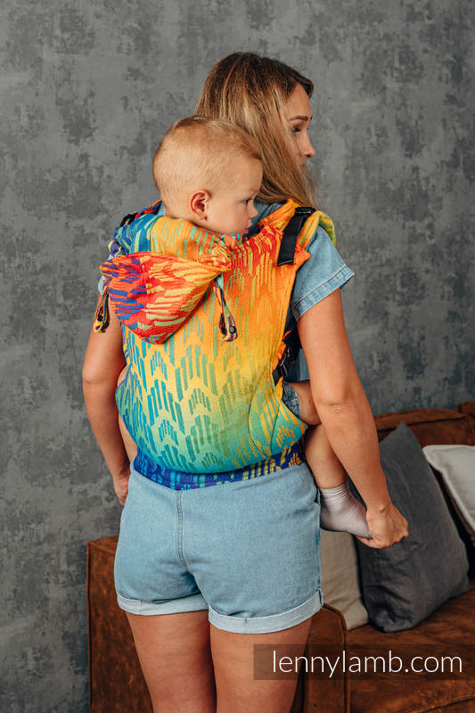 LennyGo Mochila ergonómica, talla toddler, jacquard 100% algodón - RAINBOW CHEVRON  #babywearing