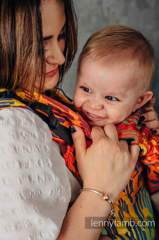 Nosidełko Ergonomiczne LennyGo z tkaniny żakardowej 100% bawełna , Baby Size - TĘCZOWY CHEVRON #babywearing