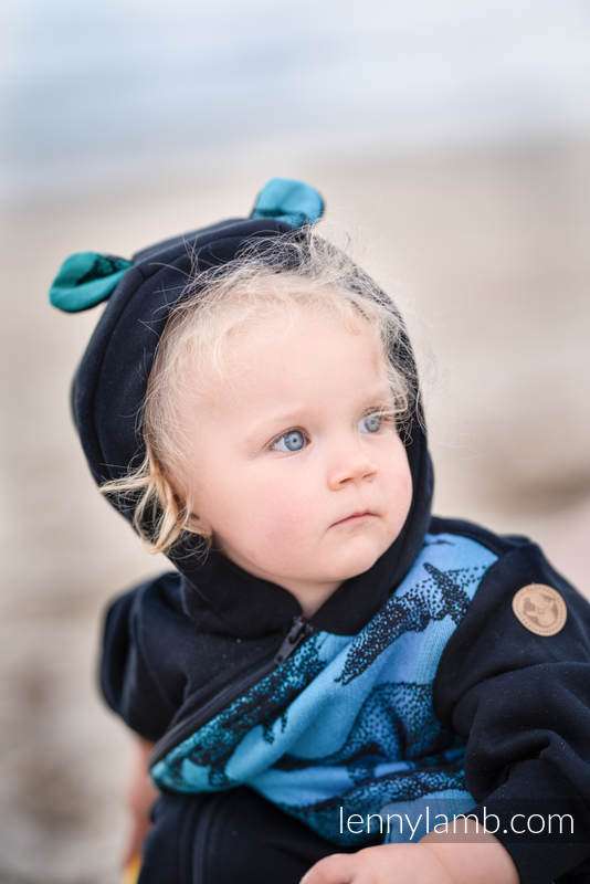 Pajacyk misiowy - rozmiar 68 - Czarny z Park Jurajski (drugi gatunek) #babywearing