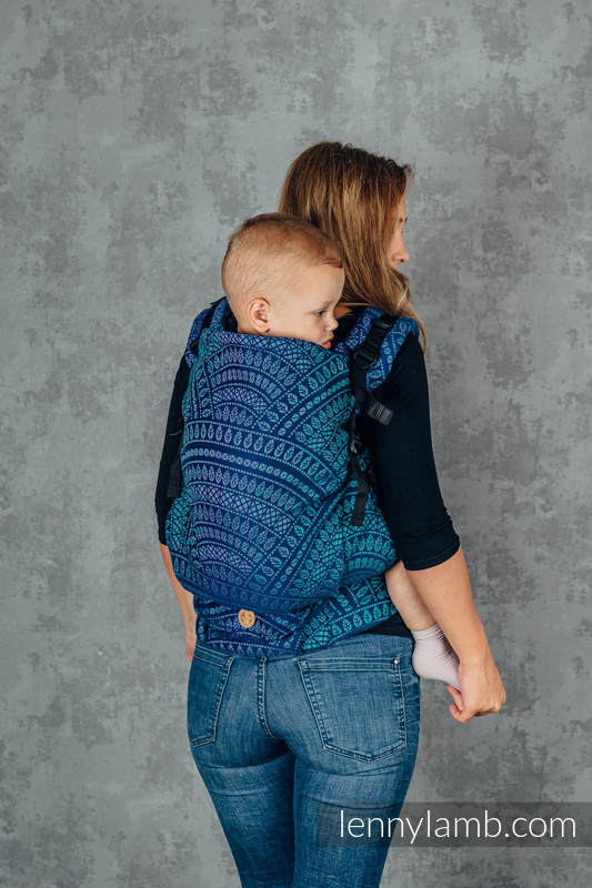 LennyPreschool Carrier, Preschool Size, jacquard weave 100% cotton - PEACOCK’S TAIL - PROVANCE  #babywearing