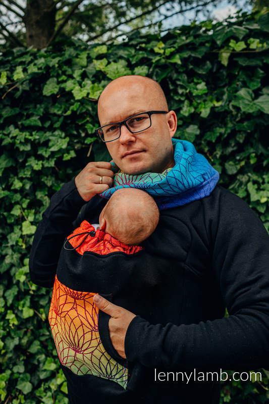 Babywearing Sweatshirt 3.0 - Black with Rainbow Lotus - size M #babywearing