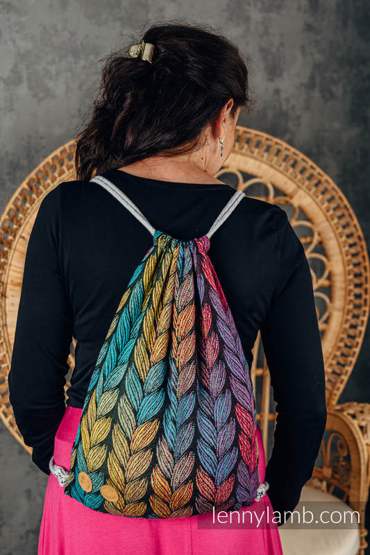 Sackpack made of wrap fabric (100% cotton) - TANGLED - BEHIND THE SUN - standard size 32cmx43cm #babywearing