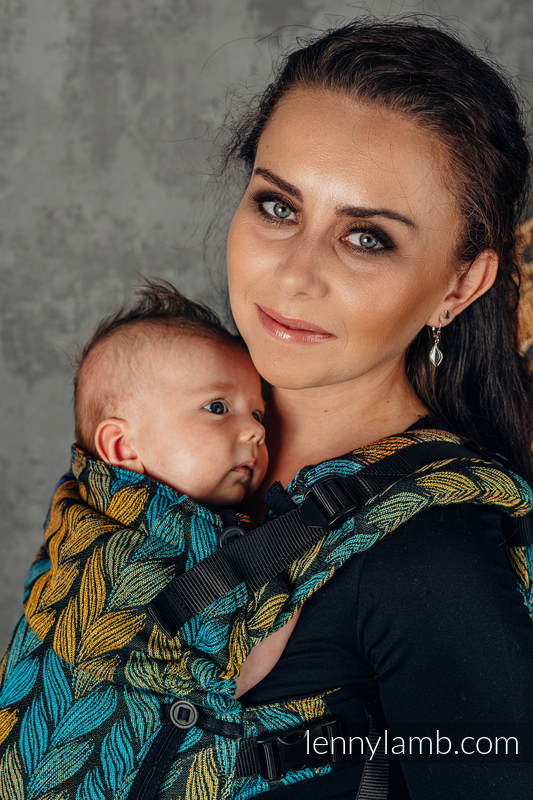 Nosidełko LennyUpGrade  z tkaniny żakardowej 100% bawełna , rozmiar standard - ZAPLĄTANI - BEHIND THE SUN #babywearing