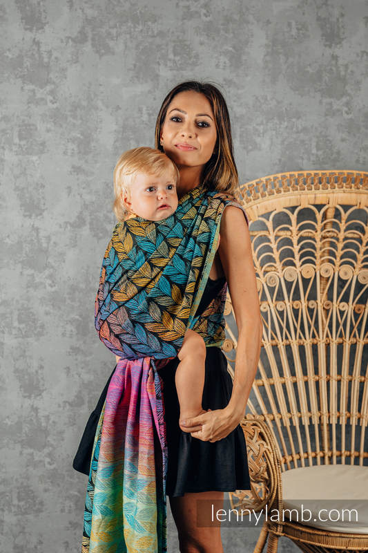Baby Wrap, Jacquard Weave (100% cotton) - TANGLED - BEHIND THE SUN - size L #babywearing