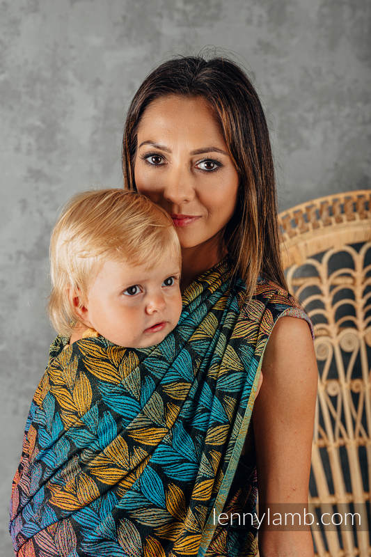 Baby Wrap, Jacquard Weave (100% cotton) - TANGLED - BEHIND THE SUN - size XL #babywearing