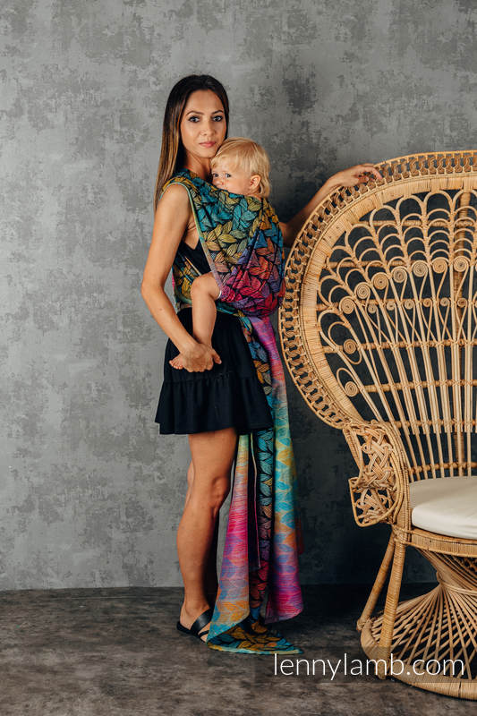 Baby Wrap, Jacquard Weave (100% cotton) - TANGLED - BEHIND THE SUN - size S #babywearing