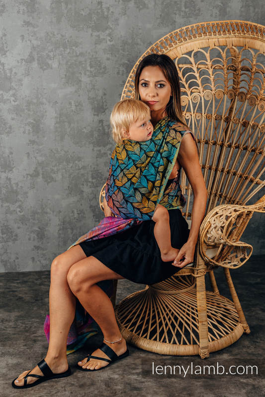 Baby Wrap, Jacquard Weave (100% cotton) - TANGLED - BEHIND THE SUN - size XS #babywearing