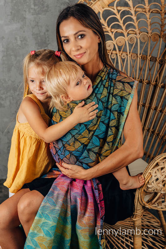 Baby Wrap, Jacquard Weave (100% cotton) - TANGLED - BEHIND THE SUN - size M #babywearing