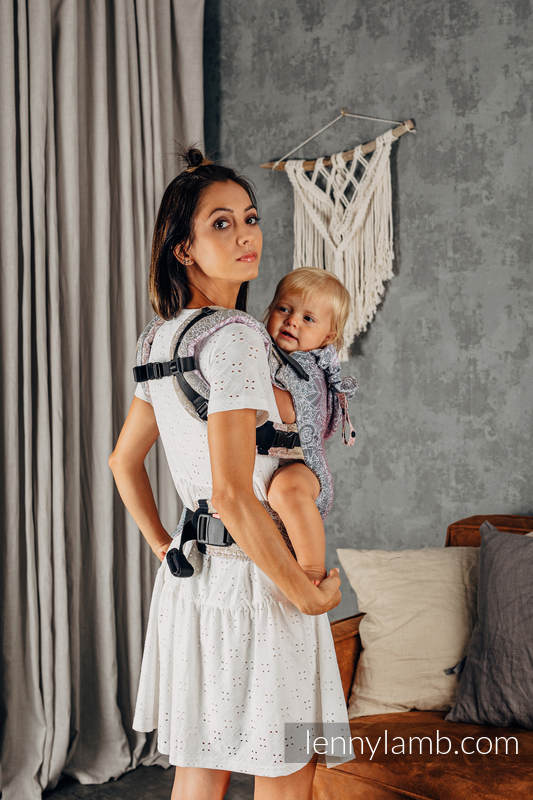 LennyGo Ergonomic Carrier, Toddler Size, jacquard weave 100% cotton - WILD WINE - VINEYARD #babywearing