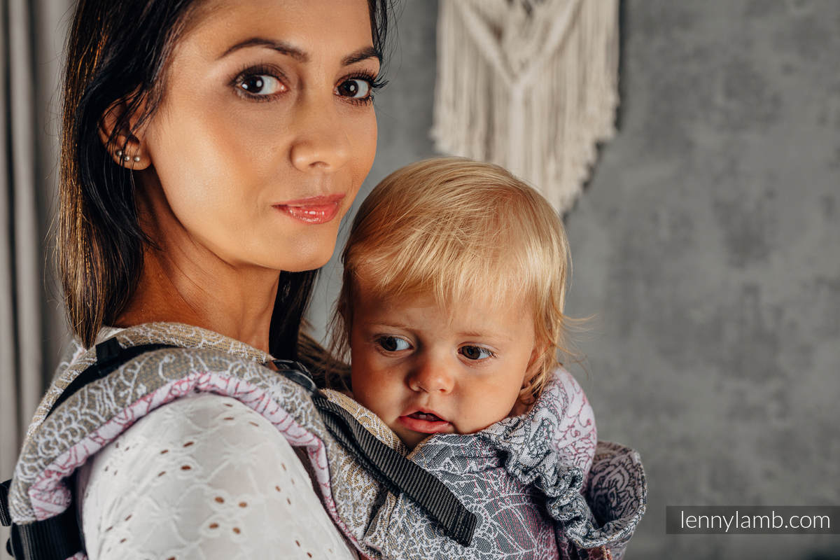 LennyGo Ergonomic Carrier, Toddler Size, jacquard weave 100% cotton - WILD WINE - VINEYARD #babywearing