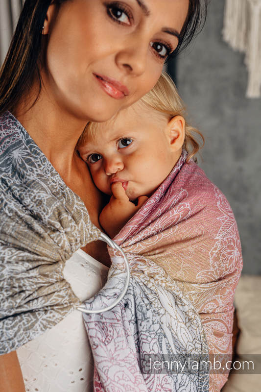 Chusta kółkowa, splot żakardowy, ramię bez zakładek (100% bawełna) - DZIKIE WINO - VINEYARD - standard 1.8m #babywearing