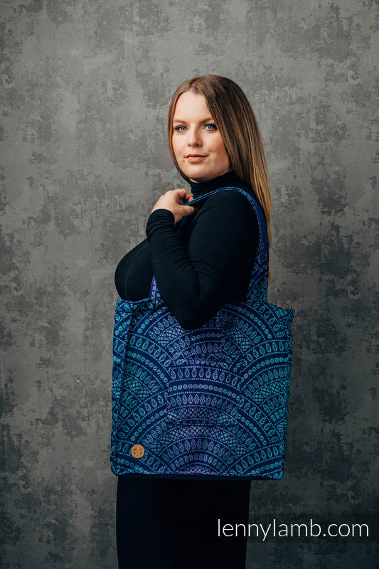 Shoulder bag made of wrap fabric (100% cotton) - PEACOCK’S TAIL - PROVANCE - standard size 37cmx37cm #babywearing