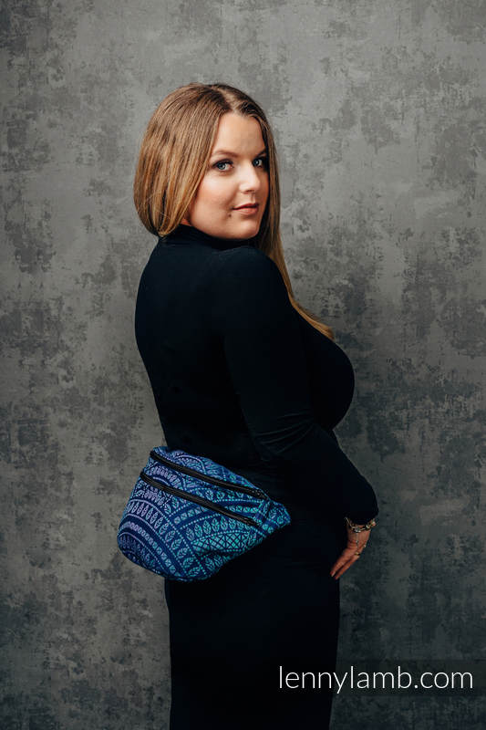 Waist Bag made of woven fabric, size large (100% cotton) - PEACOCK’S TAIL - PROVANCE  #babywearing