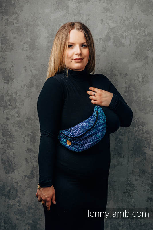 Marsupio portaoggetti Waist Bag in tessuto di fascia (100% cotone) - PEACOCK'S TAIL - PROVANCE #babywearing